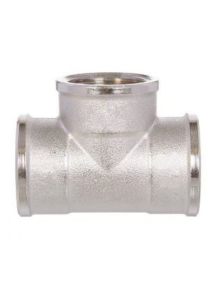 Тройник 1/2'', г-г-г, никель, индивидуальная упаковка, РосТурПласт