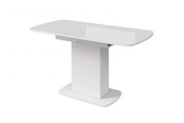 Стол раздв. "Соренто-2" (1103/1423*703мм), стекло БЕЛЫЙ ГЛЯНЕЦ, ЛДСП белое.
