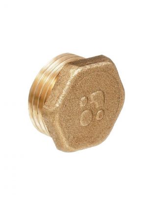 Заглушка 1", ш, латунь, наружная резьба, БАЗ