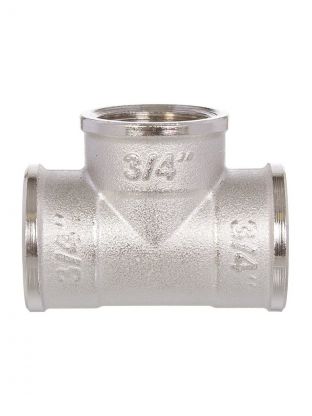 Тройник 3/4", г-г-г, никель, РосТурПласт