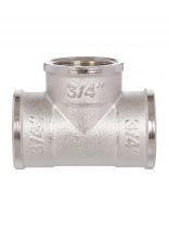 Тройник 3/4", г-г-г, никель, РосТурПласт