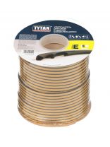 Уплотнитель E, самоклеящаяся основа, 9х4 мм, 150 м, черный, Tytan, 91515