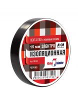 Изолента ПВХ, 15 мм, 130 мкм, черная, 10 м, Klebebander, TIK556Т