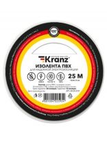 Изолента ПВХ, 15 мм, 130 мкм, белая, 25 м, Kranz, KR-09-2101