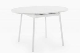 Стол раздвижной ФОРЛИ (d 900(1200мм)), ЛДСП Белый, металл белый