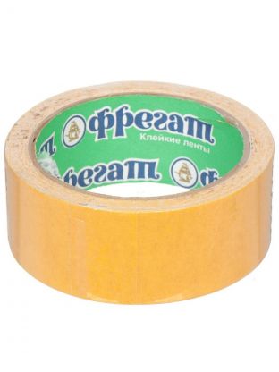 Клейкая лента 38 мм, двухсторонняя, основа тканевая, 10 м, Фрегат, ТК3810С