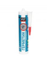 Герметик акриловый, санитарный, VGT, 280 г, бесцветный