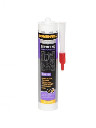 Герметик силиконовый, универсальный, KUDO, DoneWell, DSK-101, 260 мл, белый