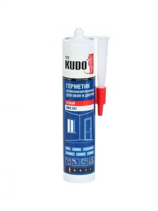 Герметик силикон-акриловый, для окон и дверей, KUDO, Proff, SMS-291, 280 мл, белый