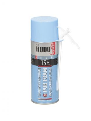 Пена монтажная KUDO, Home 15+, бытовая, 520 мл, всесезонная, KUPH05U15+