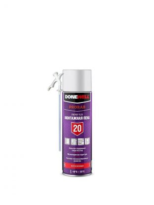 Пена монтажная KUDO, Donewell Energy Flex 20, бытовая, 20 л, 650 мл, всесезонная, DPH06U20