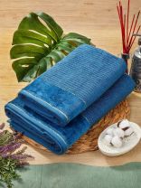 Полотенце банное 50х90 см, 100% хлопок, 500 г/м2, Оксфорд, синее, Узбекистан, 32165090