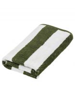 Полотенце банное 70х140 см, 100% хлопок, 450 г/м2, Полоска, Silvano, зеленое, Узбекистан