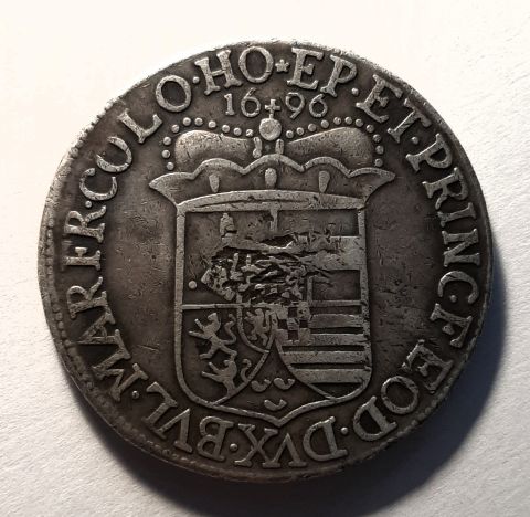 1 талер -  Патагон 1696 Льеж RARE Бавария Нидерланды Германия