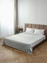 Плед 2-спальный, 180х200 см, 280 г/м2, микрофибра, 100% полиэстер, Silvano, Геометрия, зелено-голубой