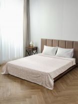 Плед 2-спальный, 180х200 см, 280 г/м2, микрофибра, 100% полиэстер, Silvano, Геометрия, серо-бежевый