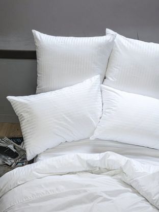 Наволочка 2 шт, Monocolor, страйп-сатин, 100% хлопок, 70 х 70 см, белая, 140 г/м2, 3182-1