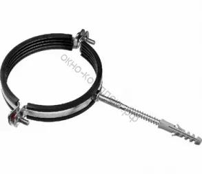 Хомут сантех. оц М8 1 1/2" (48-53) с резинкой с дюбелем и шурупом