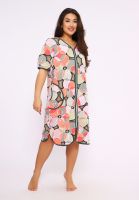 520 Халат больших размеров - Цветы [зеленый]
