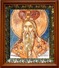 Икона Аарон Первосвященник в киоте с басмой Виноградная Лоза (UV-печать)(30006)