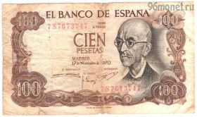 Испания 100 песет 1970