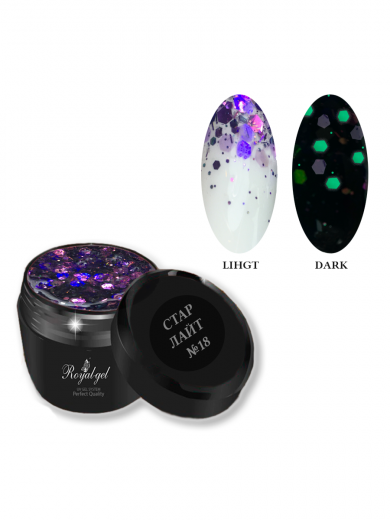 STLR18 "STAR LIGHT" гель с флюоресцентным конфетти