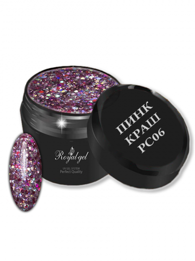 PC06  "PINK CRUSH" гель с конфетти