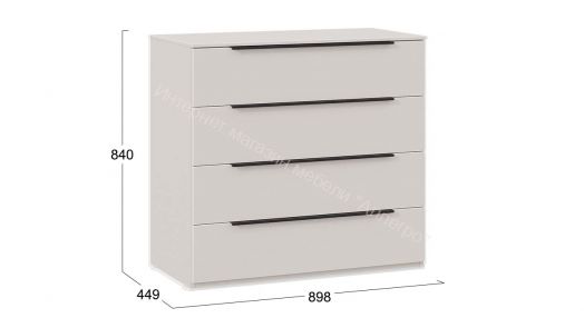 Комод «Порто» - ТД-393.04.01 Кашемир сатин, Кашемир матовый