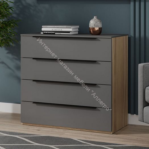 Комод «Порто» - ТД-393.04.01 Яблоня Беллуно, Графит софт