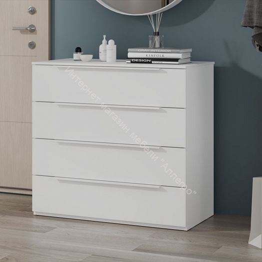 Комод «Порто» - ТД-393.04.01 Белый Жемчуг, Белый софт