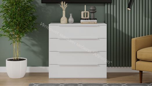 Комод «Порто» - ТД-393.04.01 Белый Жемчуг, Белый софт