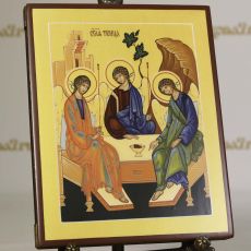 Троица 17х21 см (рукописная икона с золочением)(Вариант 2)