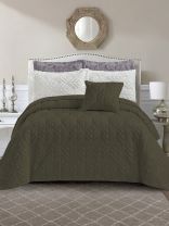 Покрывало евро, 220х240 см, 100% полиэстер, Silvano, Rosie, серо-зеленое