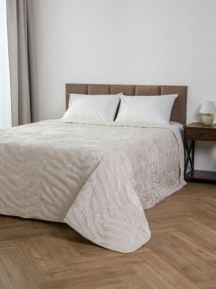 Покрывало евро, 240х260 см, 100% полиэстер, Silvano, Savanna, молочное