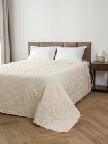 Покрывало евро, 240х260 см, 100% полиэстер, Silvano, Wild flowers, бежевое