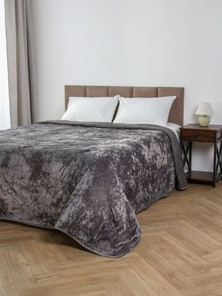 Покрывало евро, 240х260 см, 100% полиэстер, Silvano, Trento, темно-серое