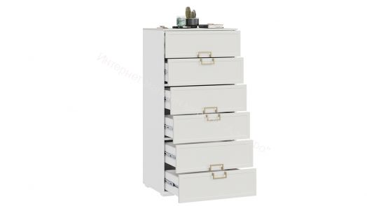 Комод «Стелла» - 402.04 Белый холст, Белый Жемчуг