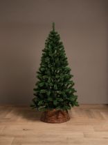 Елка новогодняя напольная, 180 см, Лесная, ель, зеленая, хвоя ПВХ пленка, подставка пластик, ЕЛЕС 18, Елушка