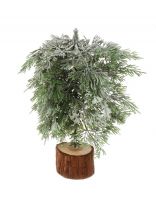 Елка новогодняя настольная, 30 см, заснеженная на пне, Y4-8402