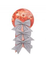 Набор елочных украшений Банты, 3 шт, серебро, 10х11 см, текстиль, SYHDJ-341957B