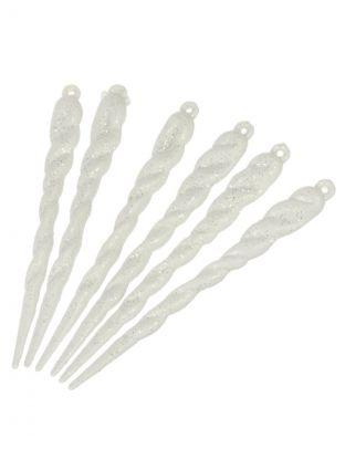 Набор елочных украшений Сосулька, 6 шт, белый, 12 см, Y4-8468