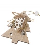 Елочное украшение Эко коллекция Елка, бежевое, 9x7 см, МДФ, Y4-8487