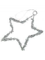 Елочное украшение Звезда, серебро, 12 см, Y4-8504