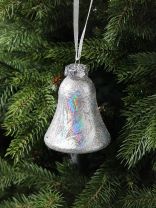 Елочное украшение Колокольчики, 3 шт, серебро, 10 см, полимер, Y4-9394