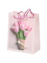 Пакет подарочный бумага, 18х10х23 см, в ассортименте, Цветы, Y4-8819