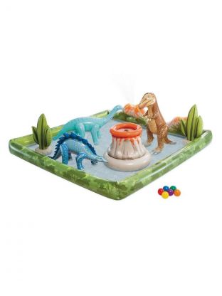 Игровой центр-бассейн Intex, 201х201х36 см, Приключения Юрского периода, 56132NP, 410 л, до 81 кг