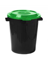 Бак для мусора пластик, 60 л, с крышкой, 48х53х55 см, ярко-зеленый, Idea, М 2393