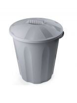 Бак пластик, 40 л, с крышкой, универсальный, серый, Verde, FENIX, 37040