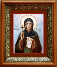 Икона Анастасия Римляныня в киоте с басмой Виноградная Лоза (UV-печать)(33012)