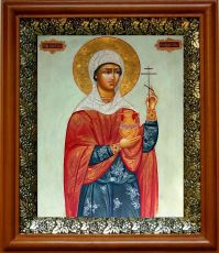 Икона Анастасия Узорешительница в киоте с басмой Виноградная Лоза (UV-печать)(30061)